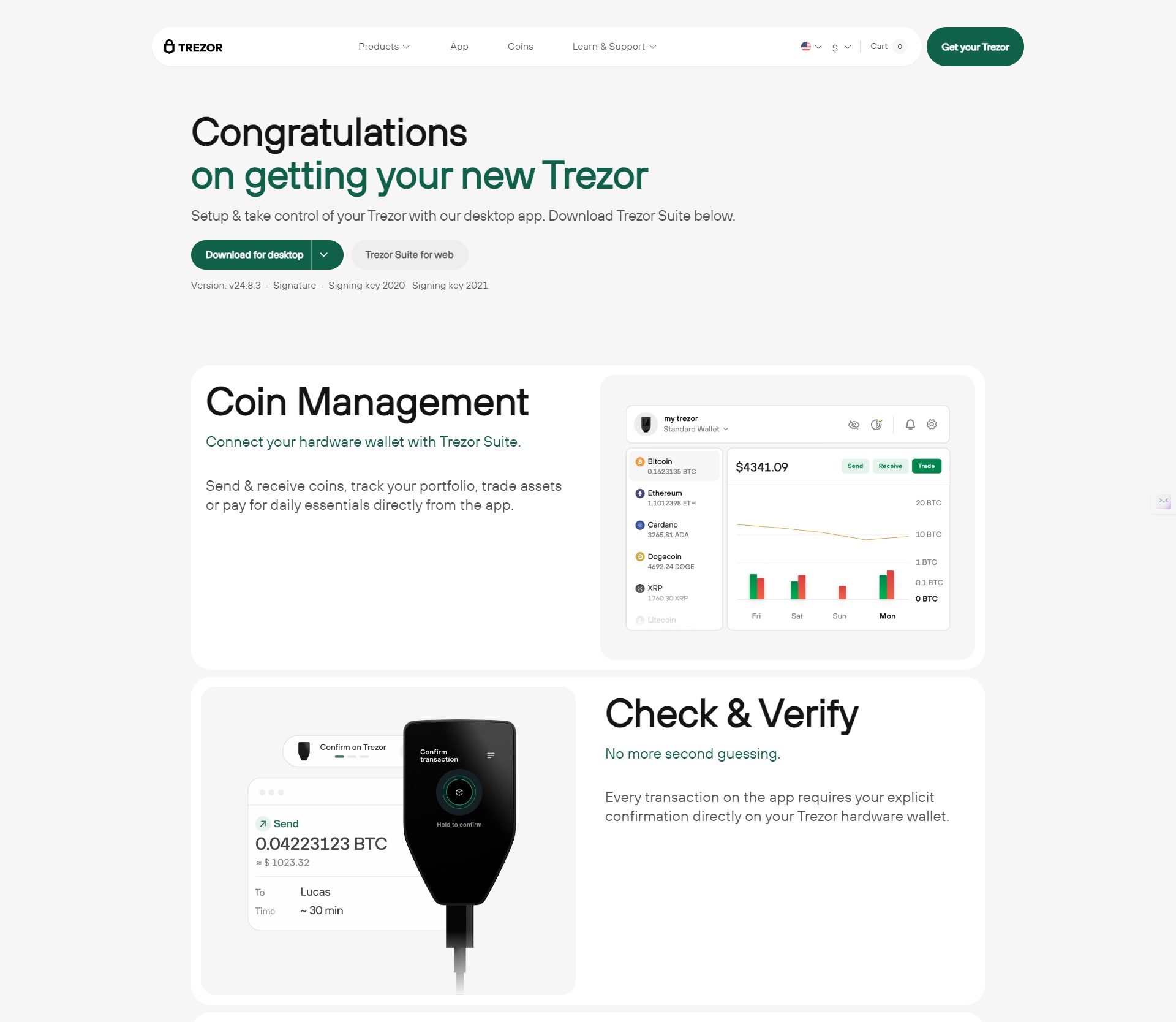 Trézor.io/start